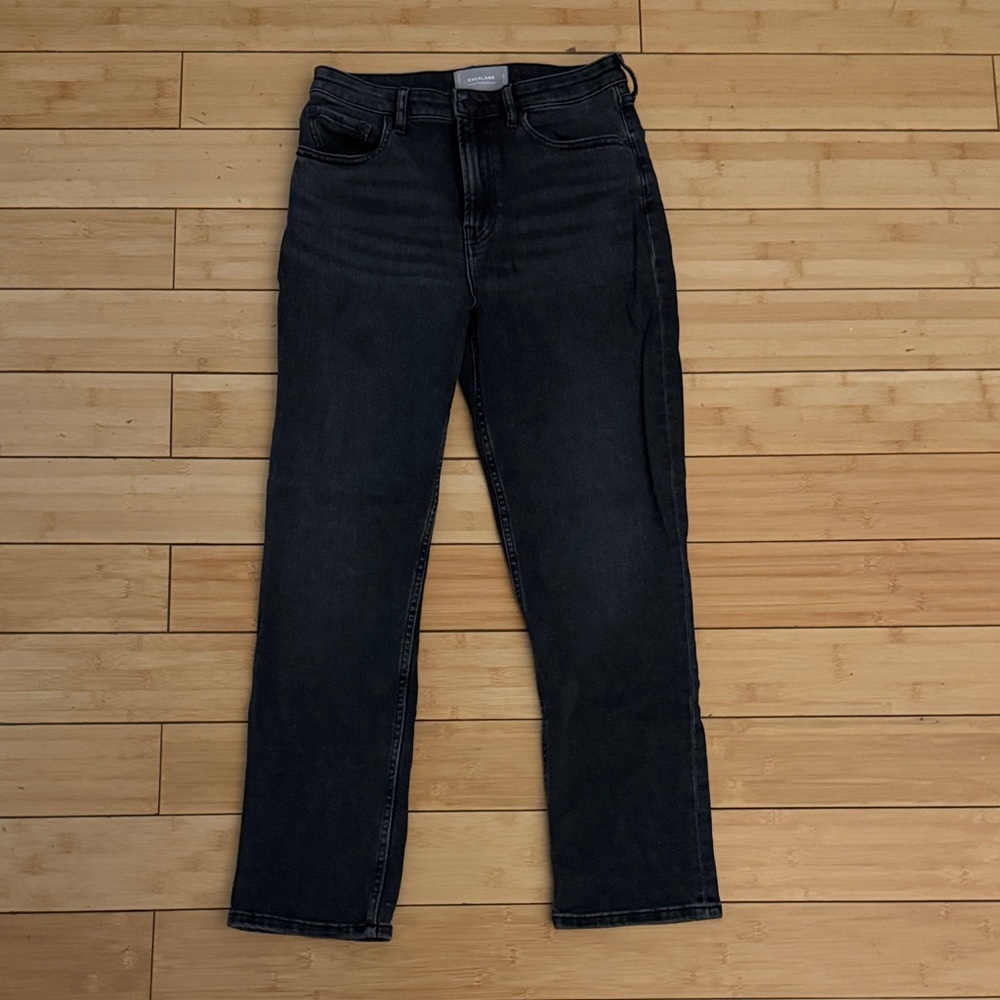 Everlane Black High-Rise Straight Jeans